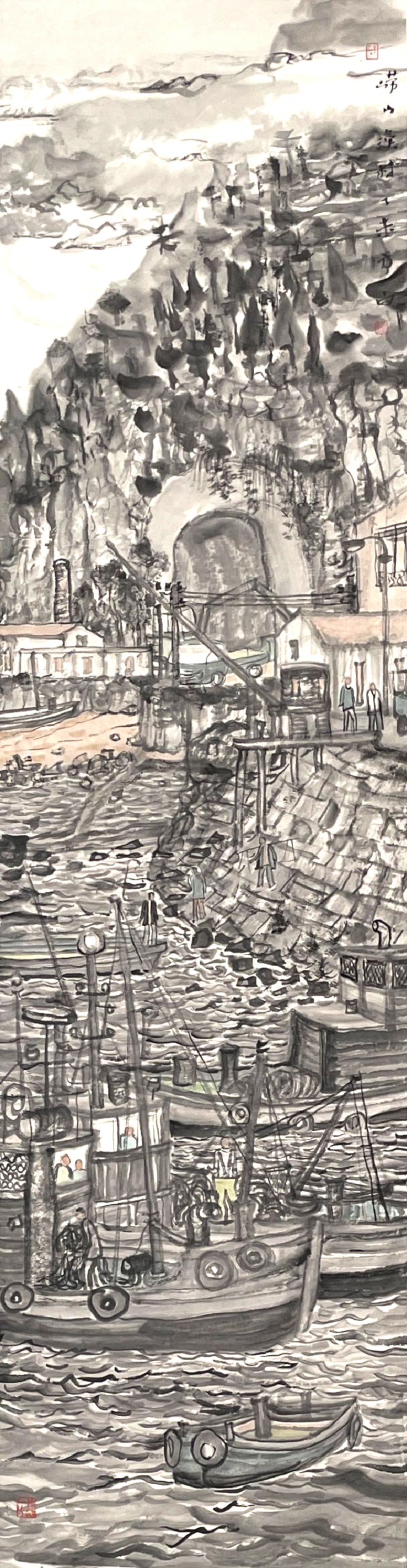 5.方 向 嶗山漁村 34x137cm.jpeg 5.方 向 嶗山漁村 34x137cm.jpeg